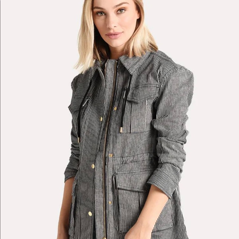 NWOT ATM denim striped jacket size L